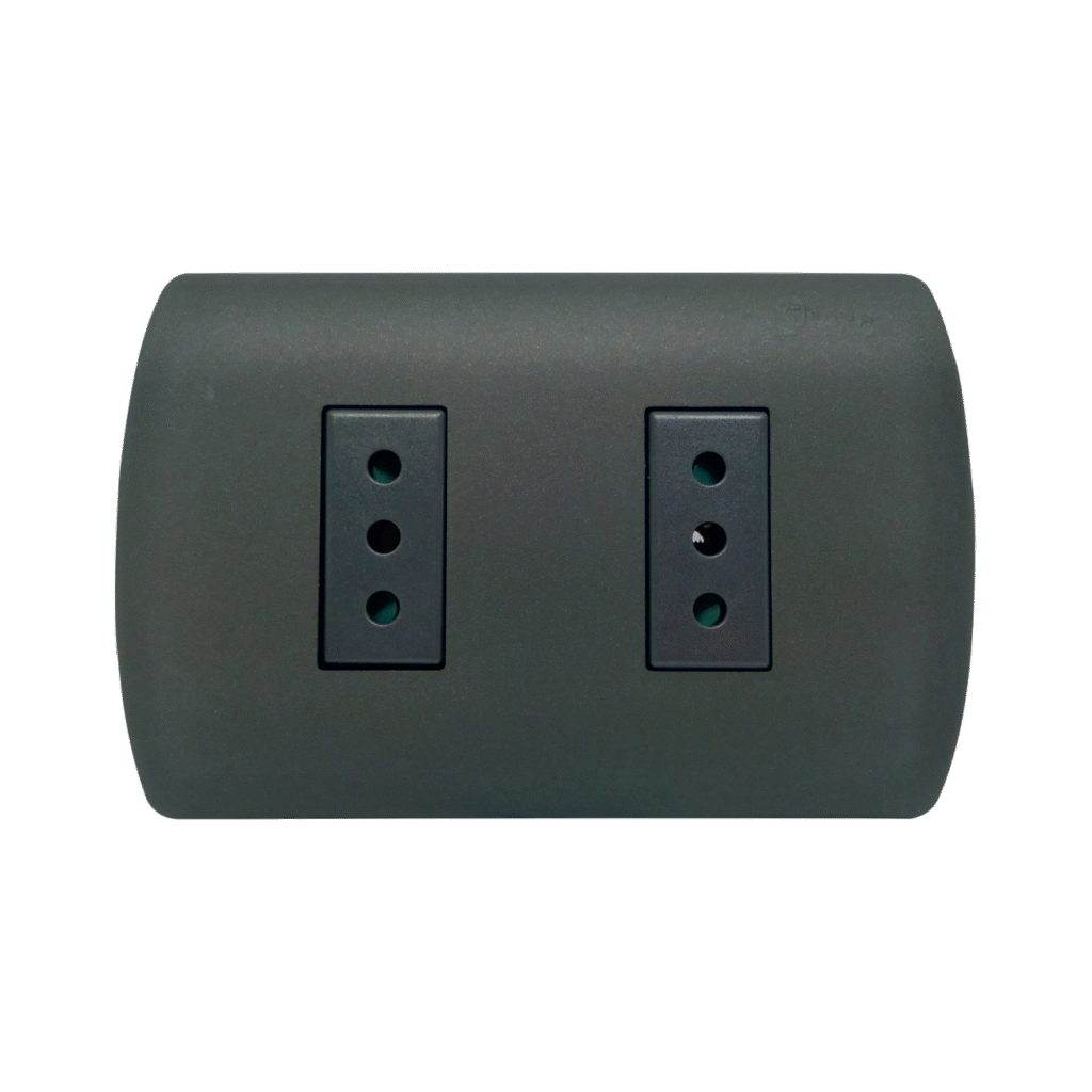 Placa Armada – Tomacorriente Doble 10A - Aris Pro Mate